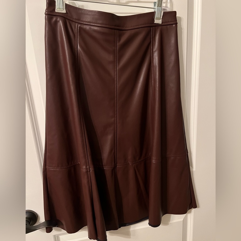 Faux leather a-line skirt